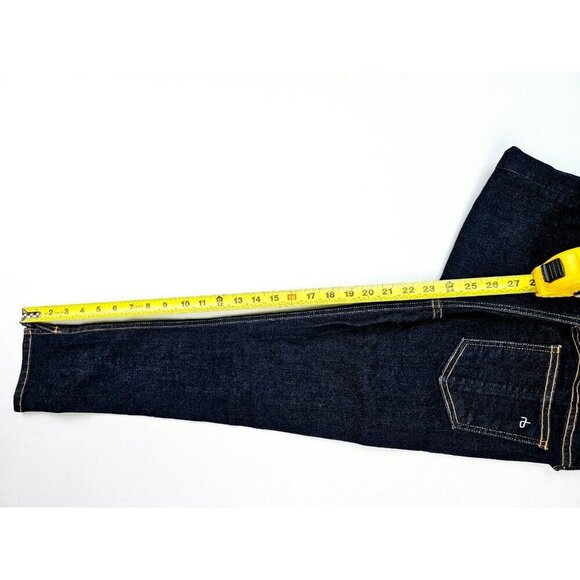 Rag & Bone Size 25X23 Womens Blue Capri Embroidered Pocket Logo Denim Jeans USA - Picture 9 of 13